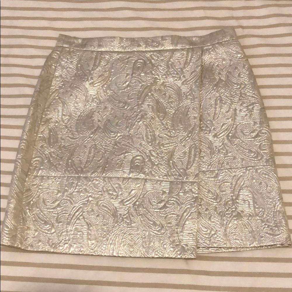 JCrew gold foil skirt